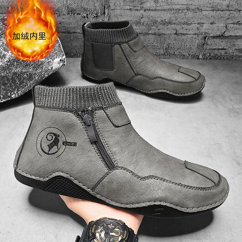 Fashion Winter New Snow Boots Men's Plush Snow Boots Keep Warm Lightweight Breath Western Boots for Male Soft Outdoor Designer Sneakers