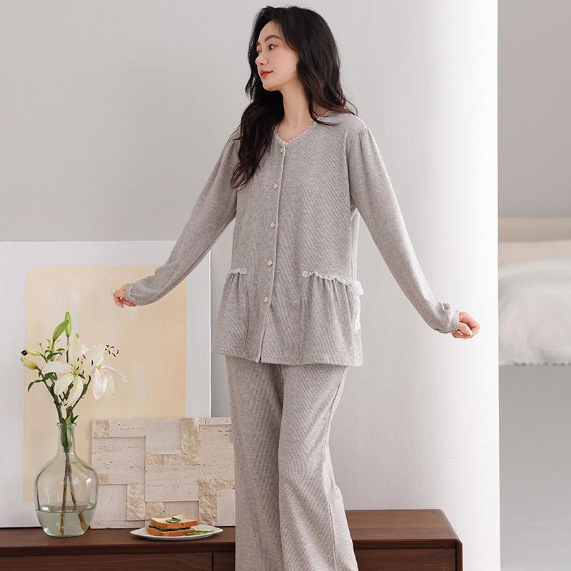 Double-Sided German Velvet Pajamas Women'S Autumn, Winter, Spring And Autumn Thickened Long-Sleeved Loungewear Women'S Thin Velvet Suit