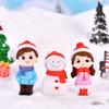 1pair Lovers Snowman Couple Statue Resin Craftwork Garden Miniature Micro Landscape Festival Atmosphere Maison Christmas Statue