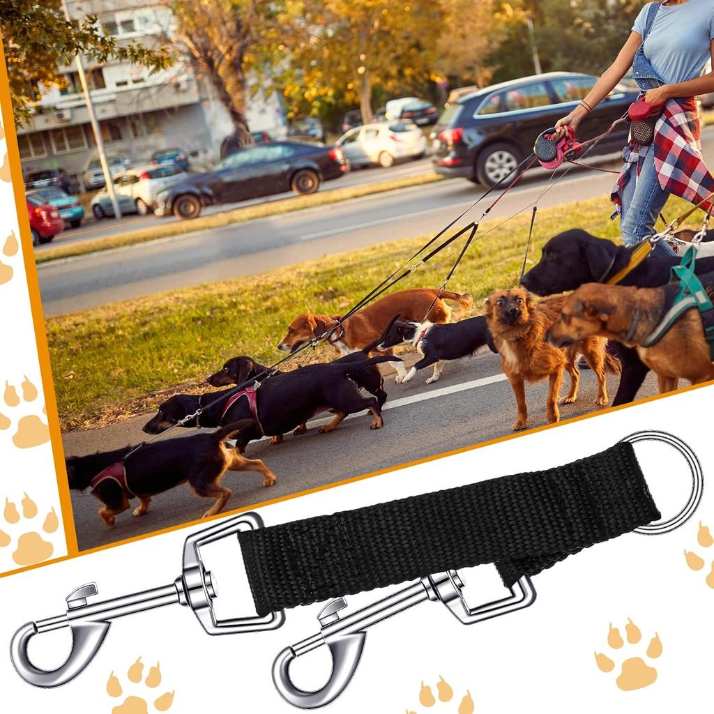 5 Pcs Braided Poly Collar Backup Dog Collar Clip Double Ended Nylon Dog Connector Strap Collar Backup Clip Safety Clip for Dog Harness Large Medium
