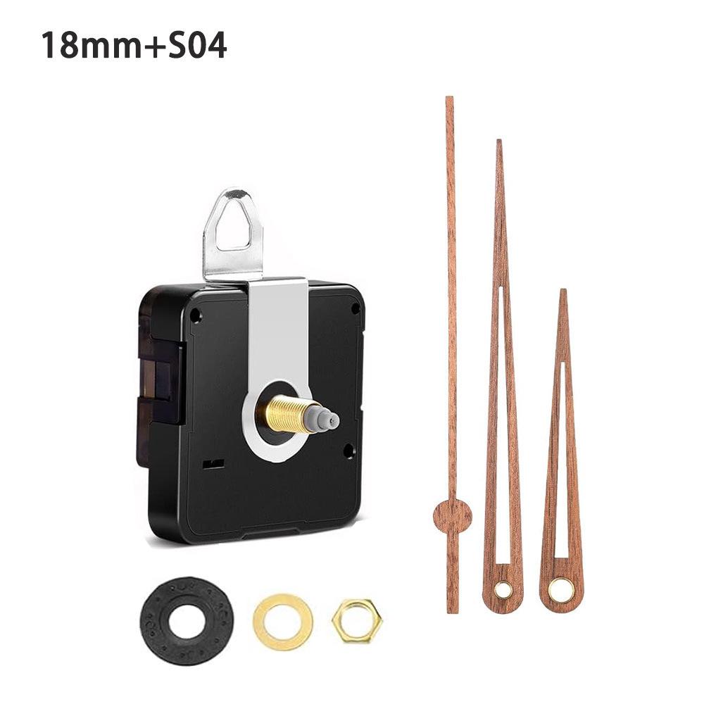 Silent DIY Cross-Border Long Shaft Clock Movement with Walnut Wood Hands - 4 Styles Available
