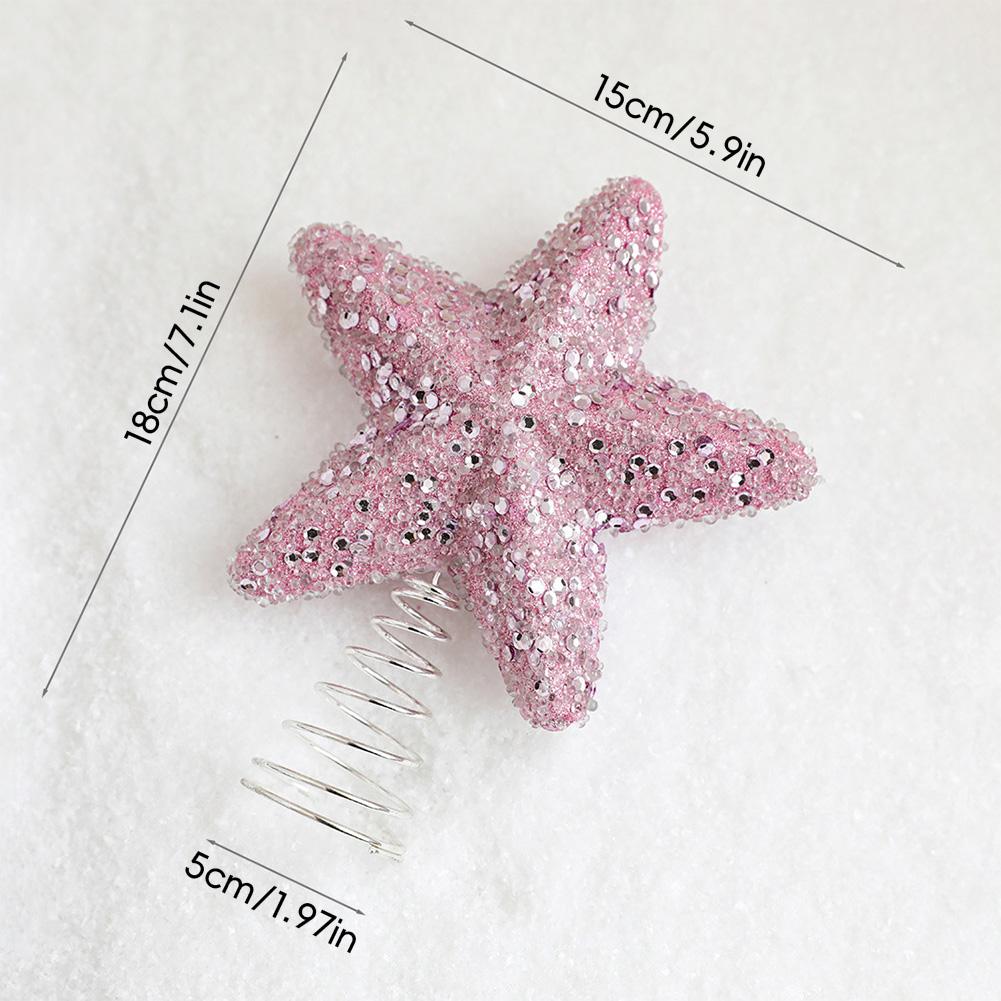 Pink Ball Star Bow Christmas Tree Pendant Creativity Plush Foam Christmas Deco Ball Luxury Sparkly Xmas Home Hanging Decoration