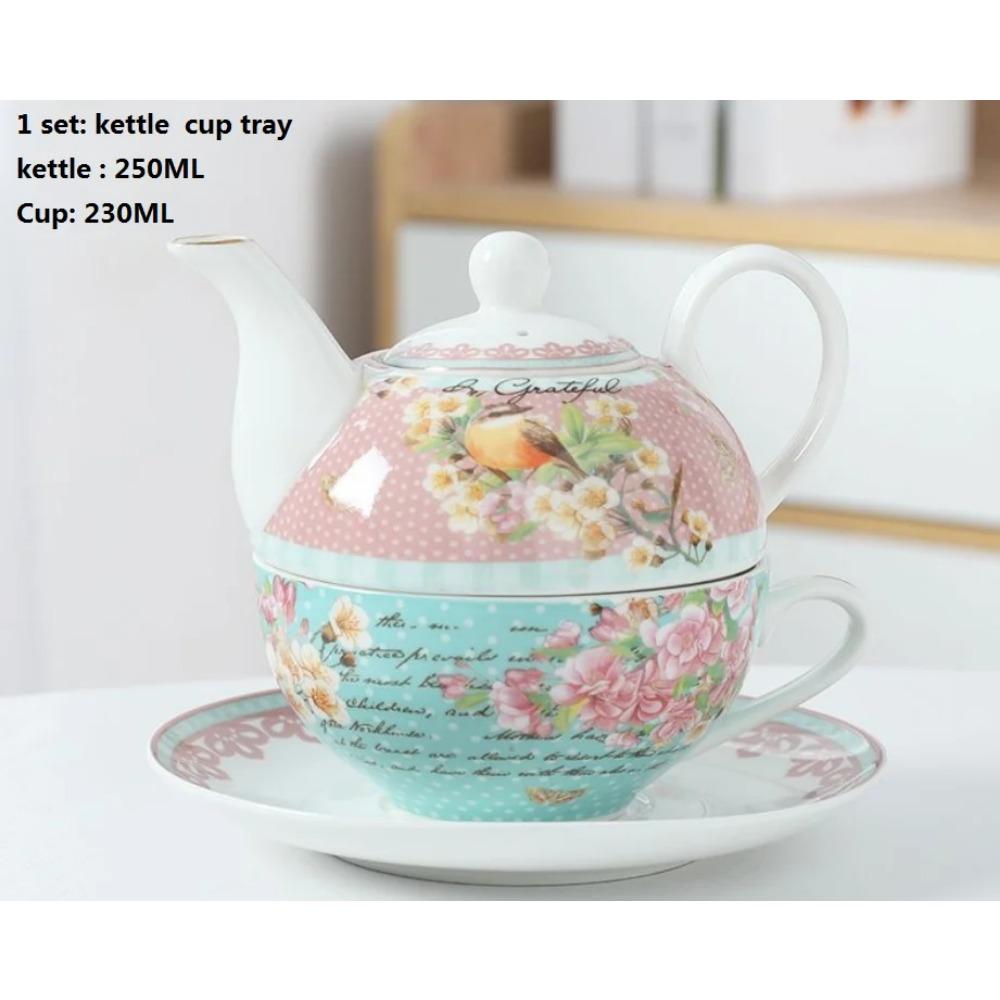 Bone China Teapot 250ML With Cup Tea Pot Set High Grade Porcelain Kettle Large Capacity Teapot for Wedding Gift