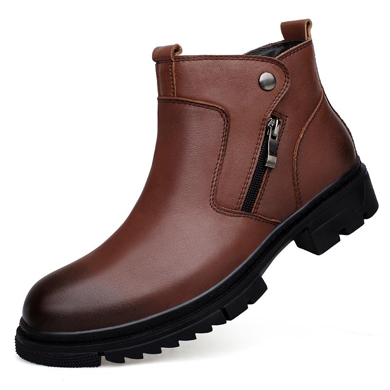 Winter Hot Selling Men's High Top Casual Shoes Fashionable Cotton Shoes Thick Soled Wear-resistant Men's Business Ankle Boots