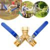 3/4 Inch Thread Hose Splitter Full Flow Garden Hose Splitter Brass Hose Connector with Long Handle for Garden Lawn