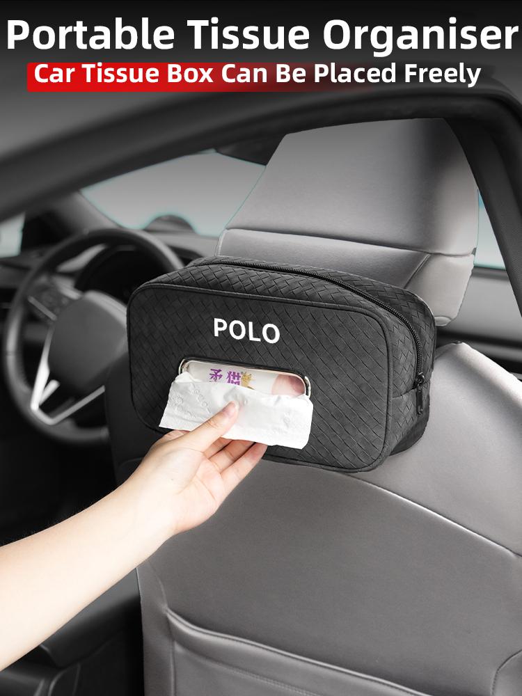 CAT1 Car In-vehicle Larger size Leather Checkered Tissue Storage Box For VW Polo Tiguan T5 Passat b6 Jetta Scirocco Touareg Touran