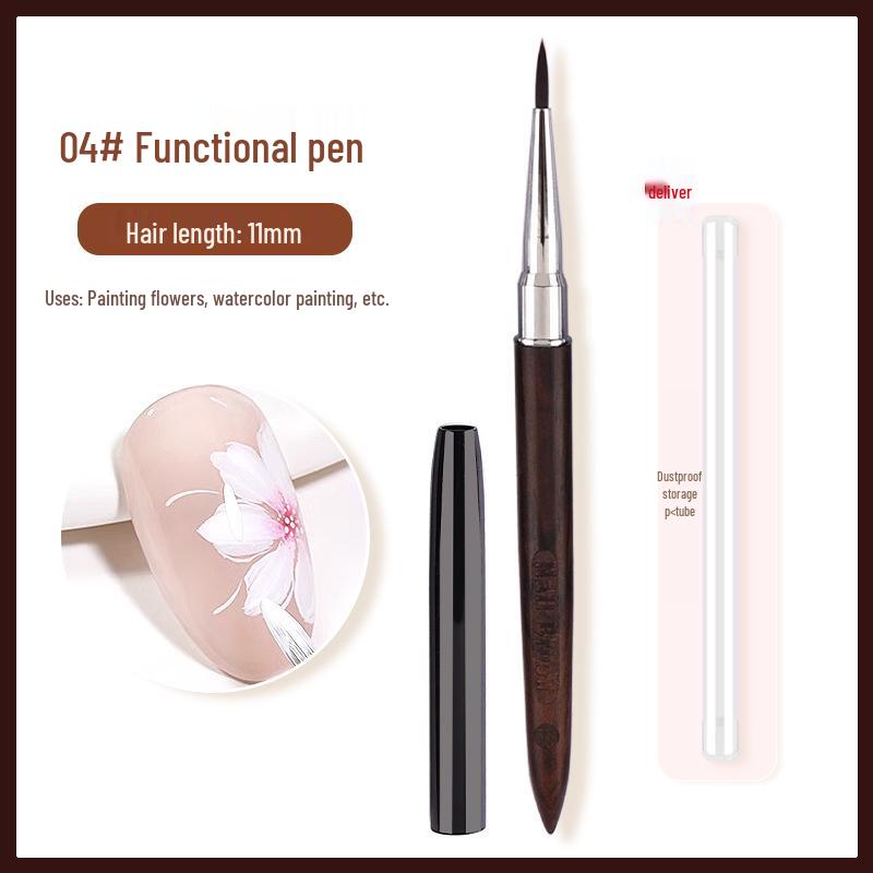 Japanese Purple Sandalwood Nail Art Brush Set - 12 Brushes for Nail Salon, French Painting, Gel Polish, and Gradient Design