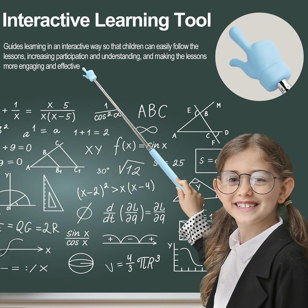 4PCS Retractable Teacher Pointer for Classroom Kids Reading, Mini Extendable Hand Pointer Finger Pointer Stick, Point Reading Pen, Kindergarten