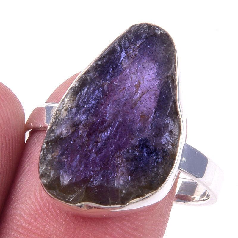 

Кольцо из стерлингового серебра 925 пробы с натуральным лабрадоритом ручной работы S.10 g0g02