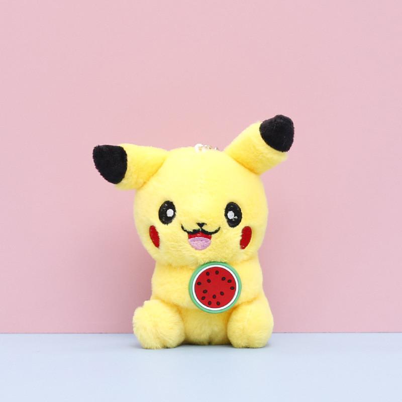 

Plush Toy Pikachu Keychain Stuffed Animal Cartoon Decorations Pendant Gifts Dragon Fruit