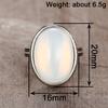 Xiaomi Huitan Elegant Women Ring with Oval Imitation Opal Party Charming Vintage Accessories Engrave Design Silver Color Lady Jewelry