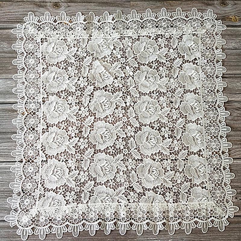 NEW Square Rose Flower Tablecloth Embroidery Dining Table Cover Cloth Kitchen Christmas Wedding Table Decoration and Accessories