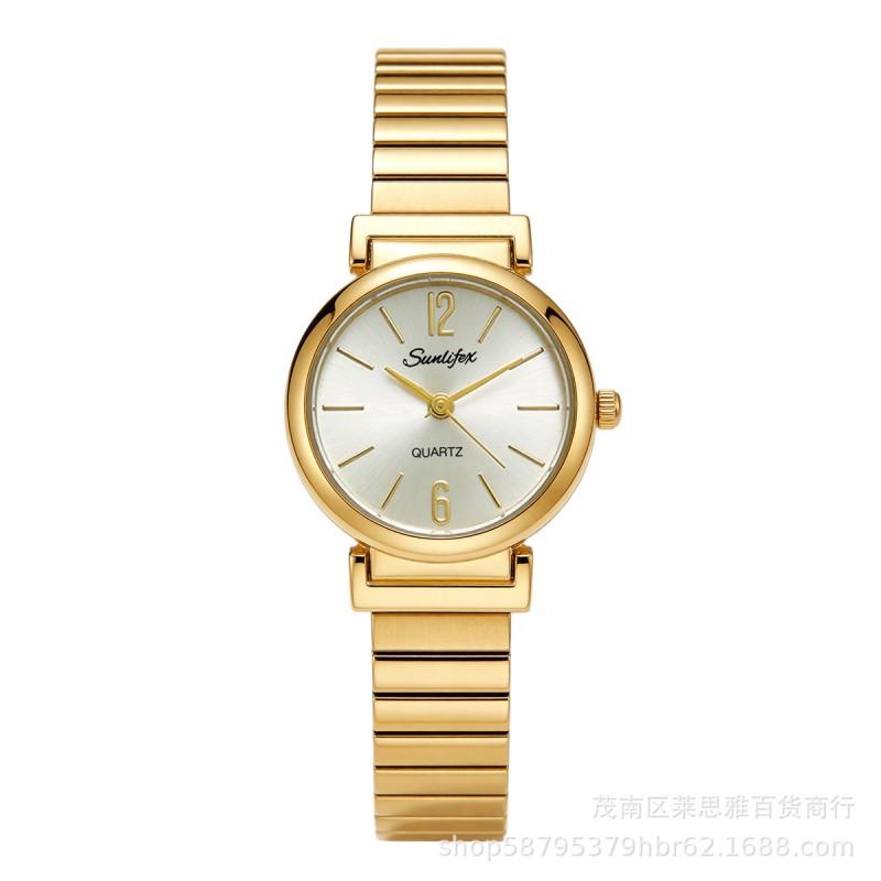 Sunlifex Ankra Red Small Gold Watch - Elegant Fashion Quartz Wristwatch Women