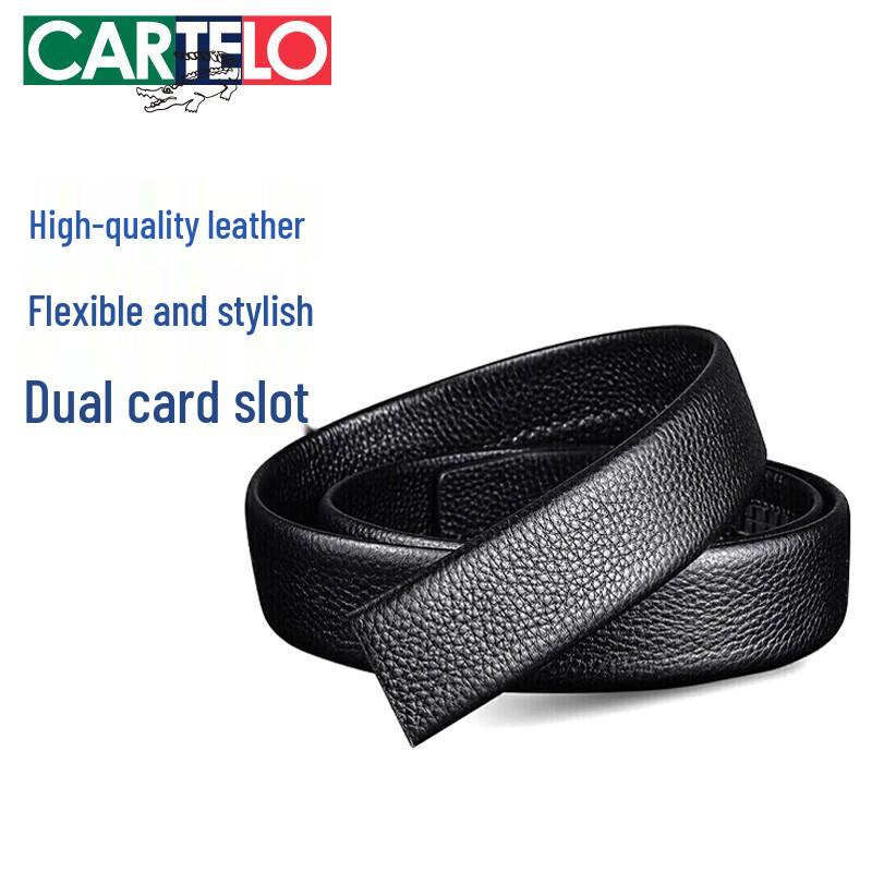 Cartelo Men s Genuine Leather Automatic Buckle Belt 110-130cm Trimmable