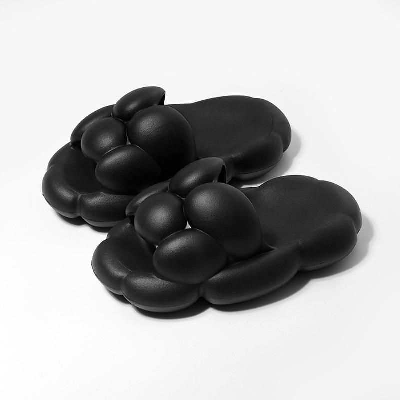 

Домашние милые женские тапочки с облаками, лето 2024, новые дизайнерские сандалии на толстой платформе, женские пляжные шлепанцы с мягкой подошвой из ЭВА, нескользящие пляжные шлепанцы 44-45 чёрный