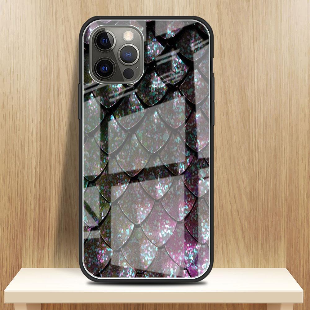 Etui ze szkła hartowanego z nadrukiem wężowej skóry do Apple iPhone 14 13 Pro 11 12 7 8 Plus SE 2022 XR X XS Max 6 6S