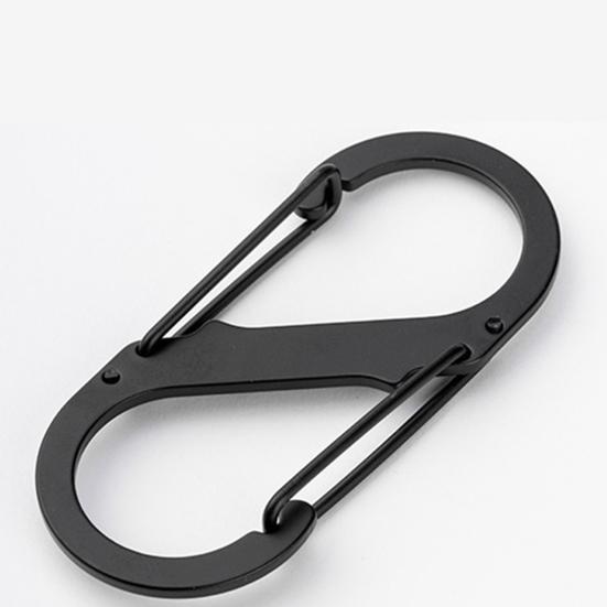 S-Shaped Aluminum Alloy Hanging Buckle Small Carabiner Clip Anti Theft Double Snap Hook Mini Locking Carabiner