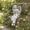 Statuetă Înger cu Aripi Retro Figurină Înger Rugător din Rășină Sculptură Elegantă Înger Șezând