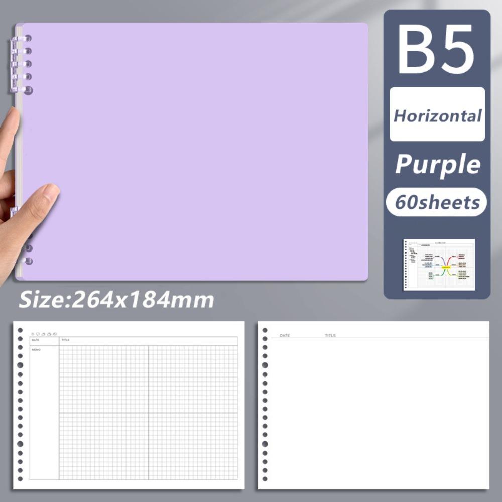 Detachable Loose-leaf Notepad Loose-leaf Grid Planner Note Taking Mind Map Notebook School Office