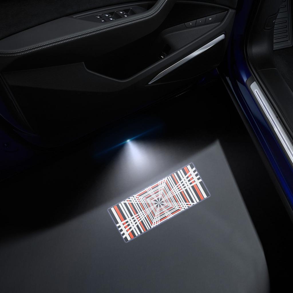 1/2PCS Plaid Performance Car Door Welcome Lights Laser Projector Logo Wireless Sensing For Tesla Model 3 Y X S Car Styling