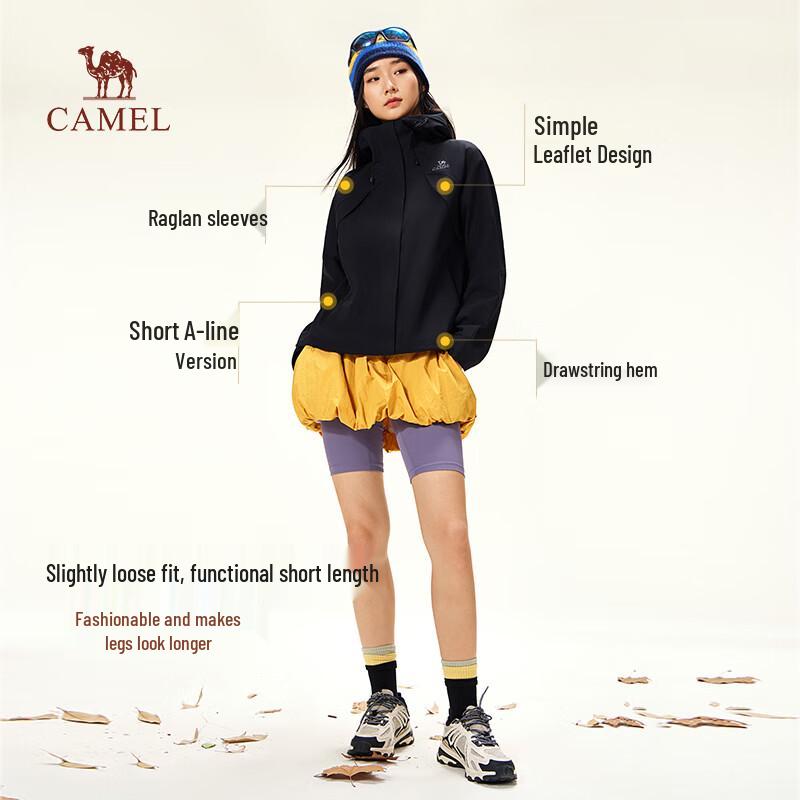 CAMEL Женская водонепроницаемая ветровка с капюшоном для активного отдыха S