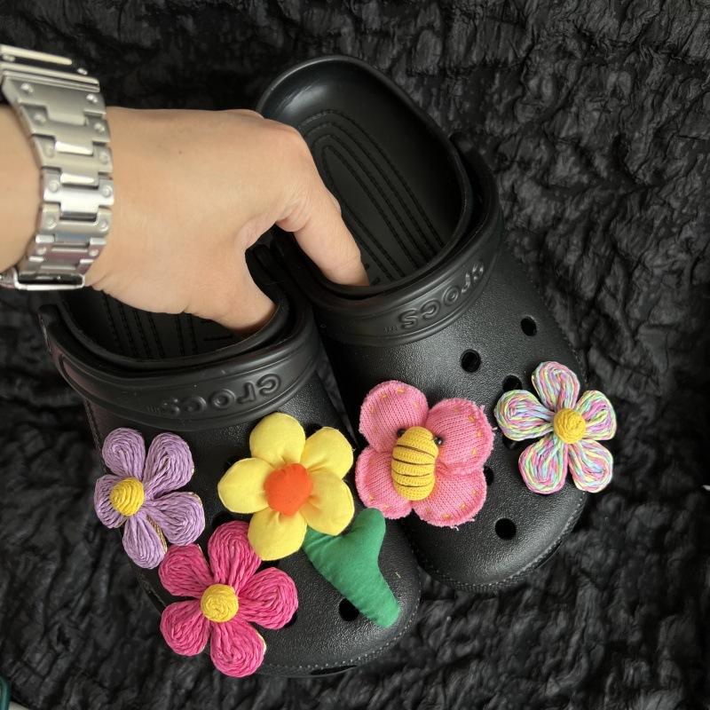 Fresh, Pink Flowers, Hole Shoe Accessories, Flower Shoe Buckle Accessories, Shoe Flowers, Diy, Detachable, Decorative Slipper Accessories