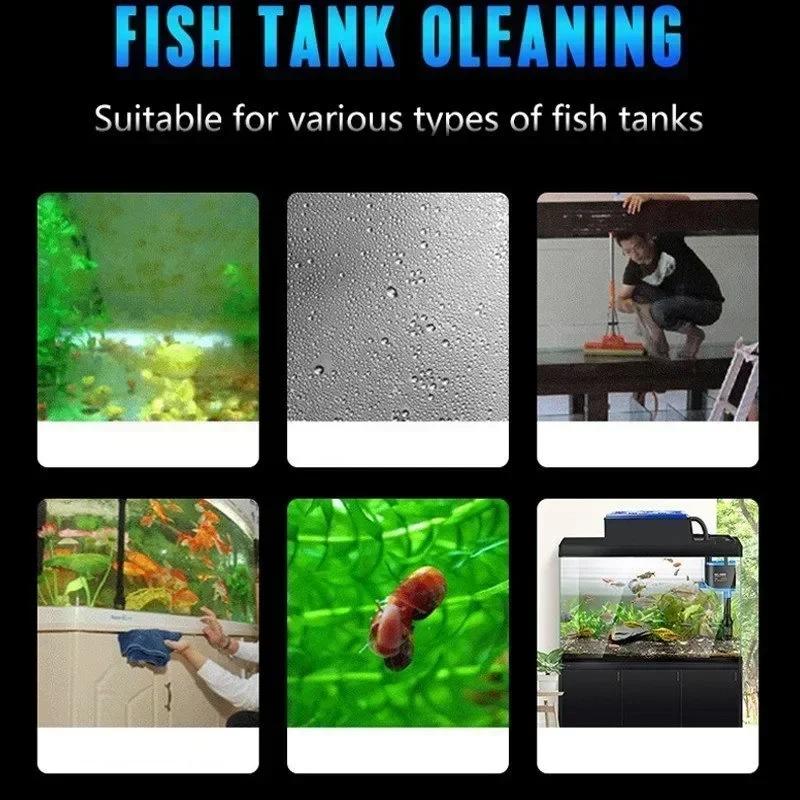 Portable Ultra Strong Suction Aquarium Fish Tank Cleaning Brush with No Dead Corners Algae Removal Hanging Scraper Cleaning Tool