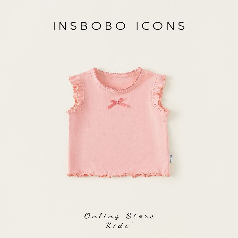 Insbobo Girls  Short-Sleeved T-Shirt 2026 Summer New Style Fashionable Kidsren s Tops for Baby Girls Fashionable Summer Clothes for Babies Pink 80