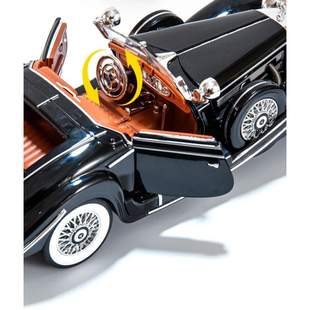 1/18 Mercedes-Benz 500K 1936 Alloy Die Cast Toy Car Model Sound and Light Children's Toy Collectibles Birthday gift