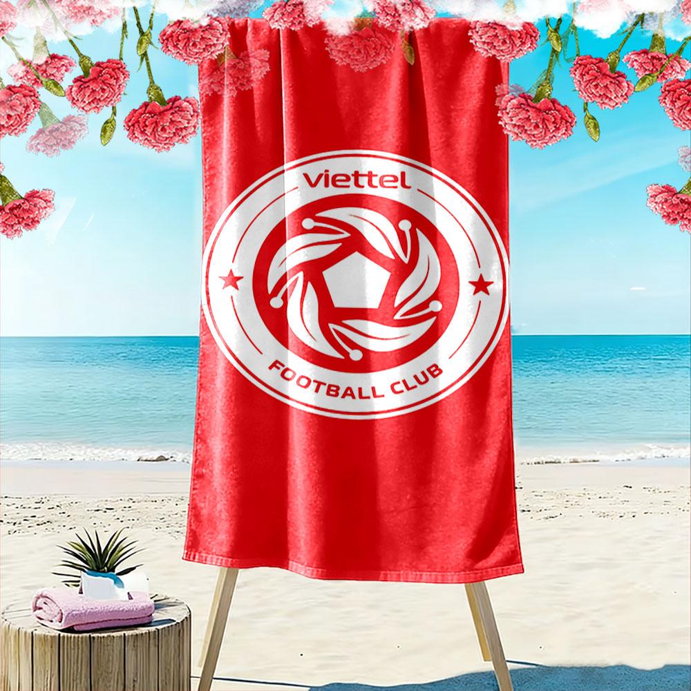 Red Viettel Football Club Towel A Must-have Beach Towel for Beach Travel