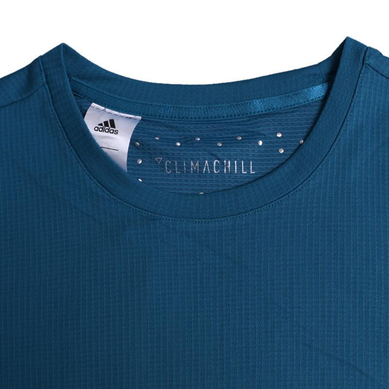 Adidas Solid Color Print Logo Stripe Round Neck Quick-Dry Short Sleeve T-Shirt Men Tops Light-Blue CE0819