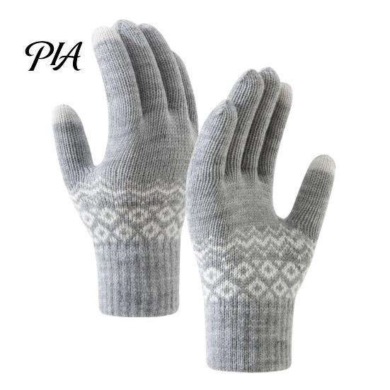 Thermal Touch Screen Gloves for Men And Women Knit Gloves, Thickened Velvet Lining Elastic Ribbed Cuffs Cold Weather Windproof with Winter Warm