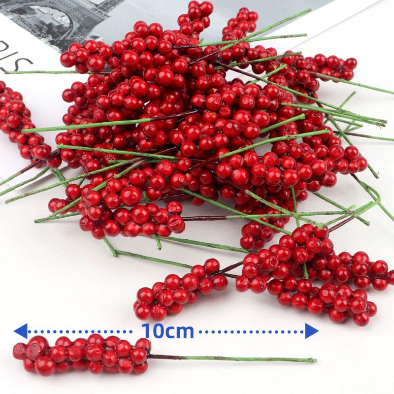 

Christmas Tree Decor Artificial Red Berry Stems Christmas Berry Picks with Holly Berries for Xmas Winter Holiday Home DIY Ornam 10pcs красный