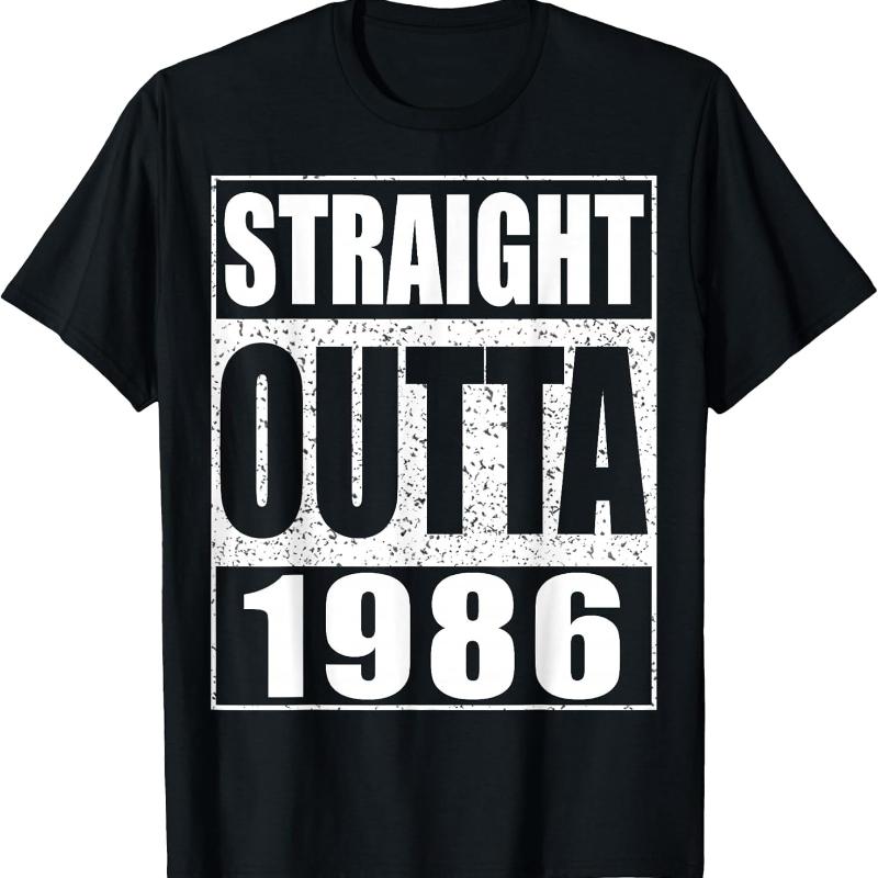 

Straight Outta 1986 Unisex Women 39th Birthday Fashion Printed TShirt Topos Casual Style Crewneck Regular Short Sleeve Streetwear S