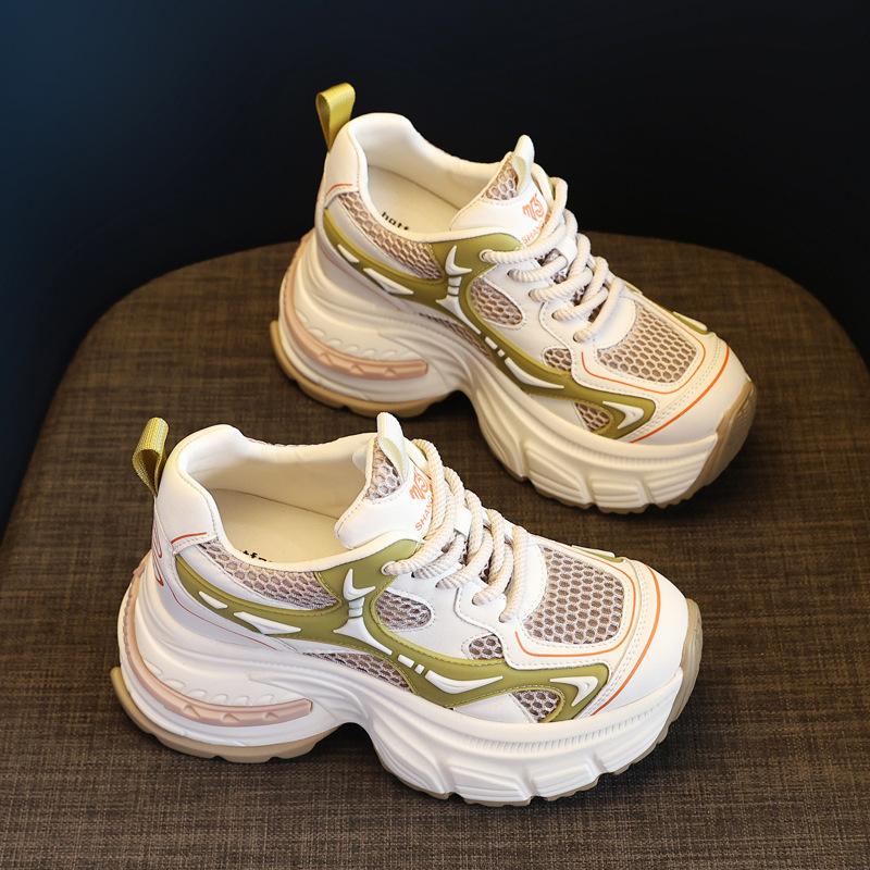 

Толстоподошвенные, на сетчатой подкладке, дышащие, модные кроссовки для женщин, летняя спортивная повседневная обувь 39 жёлтый