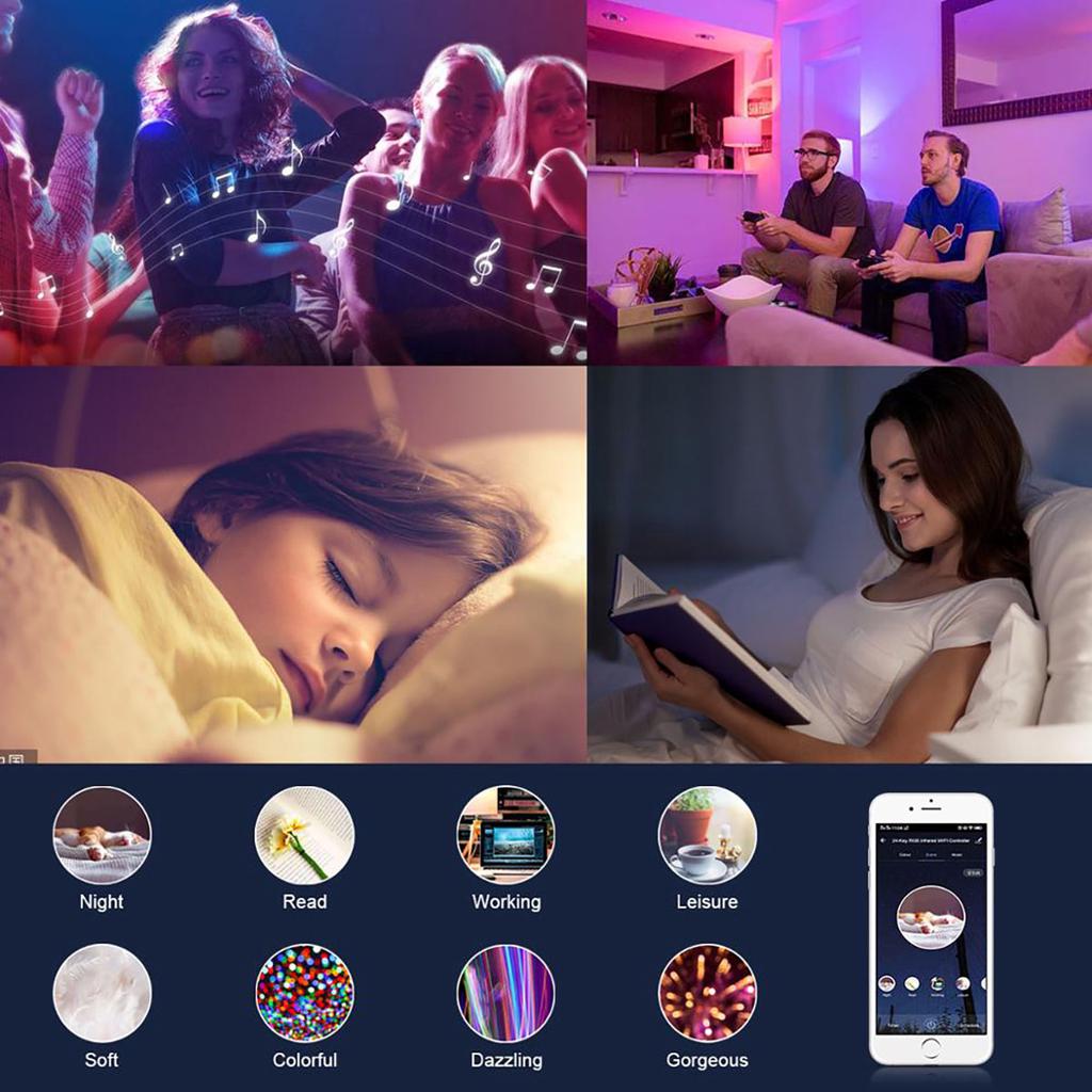 WiFi RGB Controller TUYA Smart Life App Control Dimmer Wireless Switch Work With Alexa Google Home For DC12V-24V LED Strip Light