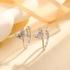 Fashion Adjustable Open Acrylic Crystal Butterfly Ring For Women Silver Color Zircon Finger Ring Party Jewelry