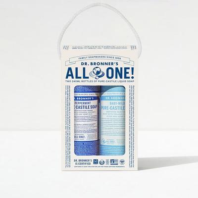 Dr. Bronner's Pure Castile Soap Double Special (Baby 240ml + Peppermint 240ml)