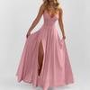 2026 Spring European American Women's Sexy Spaghetti Strap Ruffle Hem Dress