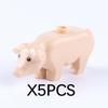 MOC Animal Building Blocks DIY Pig Fishes Octopus Penguin Turtles Figures Toys Set City Farm Zoo Accessories Bricks Kid Gift