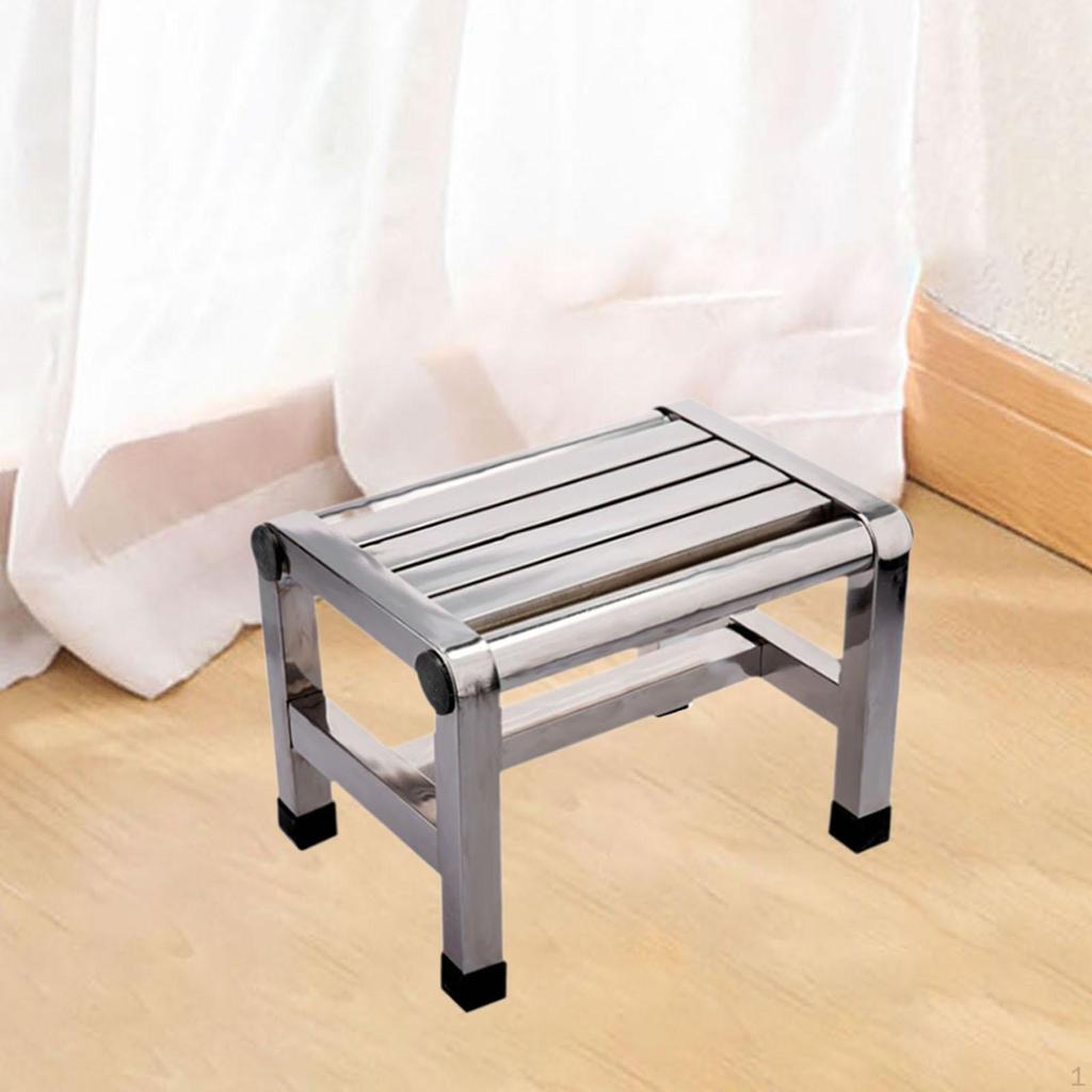 Foot Rest Bath Stool Non Slip Household Toilet Metal Step Shower Bench for Bedside Apartment