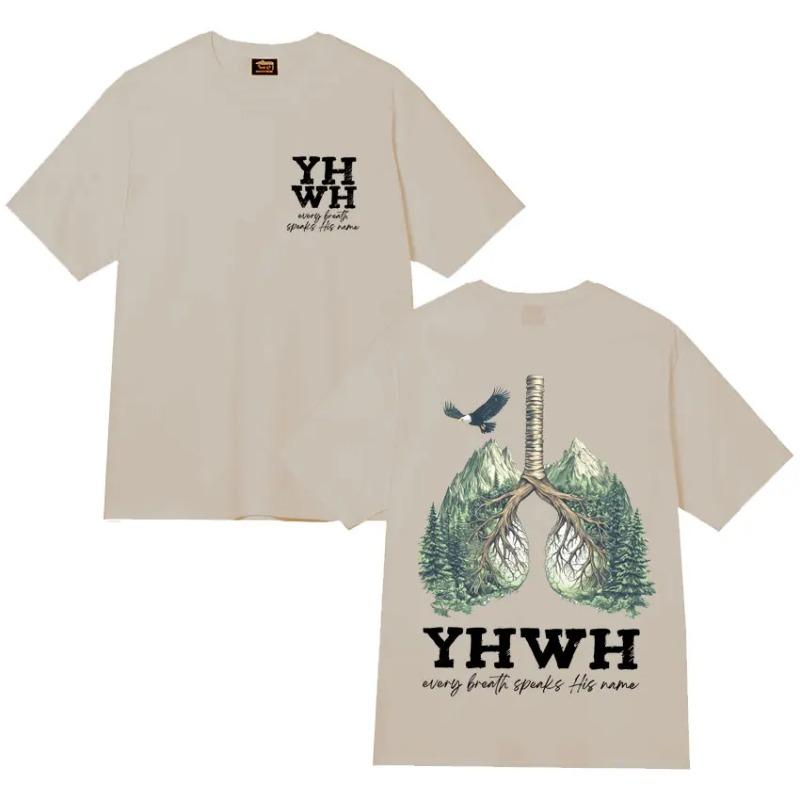T-shirt Grafica Cristiana Gesù Yhwh Cotone Comfort Manica Corta T-shirt Estiva Uomo Donna Moda Girocollo Harajuku T-shirt Accogliente