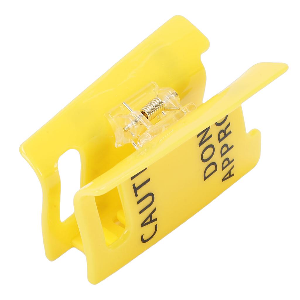 Caution Sign Hair Claw Clamp Do Not Approach Sign Funny Yellow Warning Hair Clamp for Women