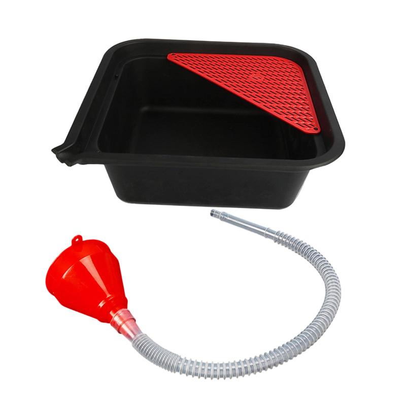 Universal Car Oil Drain Pan with Funnel 9L Waste Oil Catcher for Efficient Fluid Collection Automotive Repairs