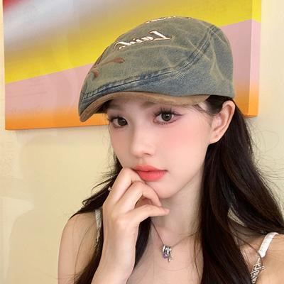Hat Women's Retro Washed Cowboy Hat Big Head Circumference Showing Face Small Hat Trendy Hat