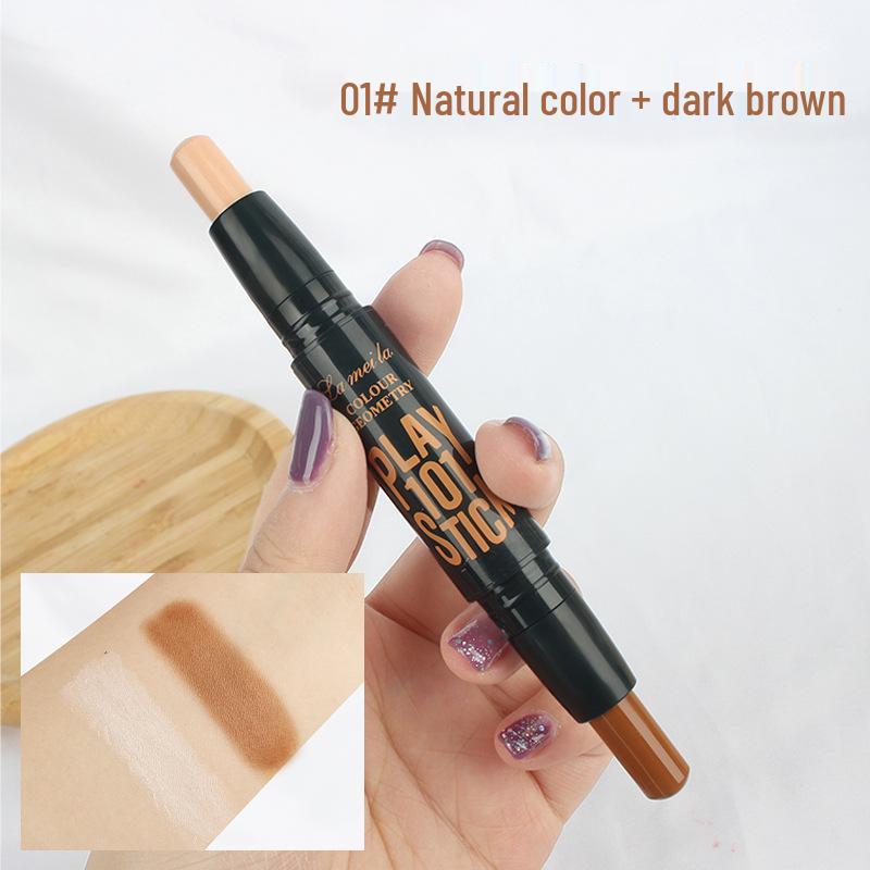 Dual-Ended Contour & Highlighter Stick: Nose, Face & Eye Brightening for Men & Women