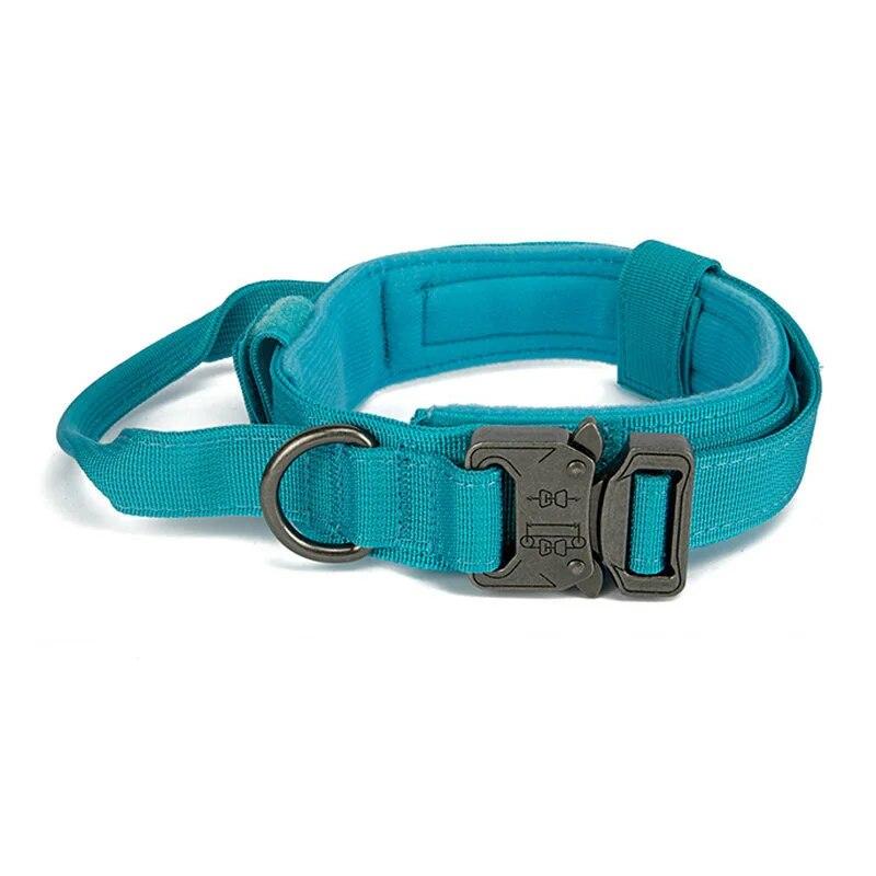 Military Tactical Dog Collar Durable Adjustable Nylon Collar with Control Handle for Medium Large Dogs Walking Pet Supplies