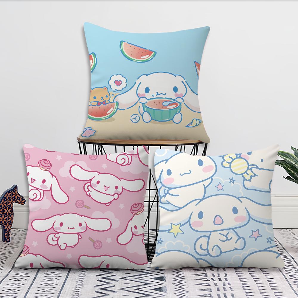 C-Cinnamoroll Cute Kawaii Cushion Cover Cushion Room Bedroom Headboard Sofa Living Backrest Nap Time Pillow Case