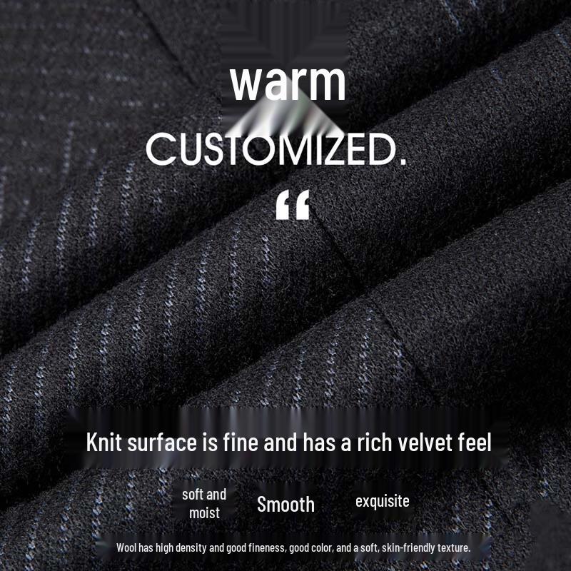TRIES Men's Mid-Length Wool Blend Overcoat