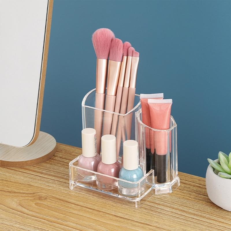 Portable Waterproof Cosmetic Storage Case Clear Acrylic Makeup Organizers for Travel and Home Use